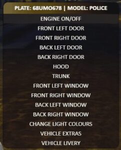 Vehicle Options Menu System V1 [Extras][Livery]