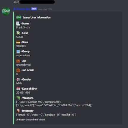 FiveM Discord Bot Information V1 [Standalone]