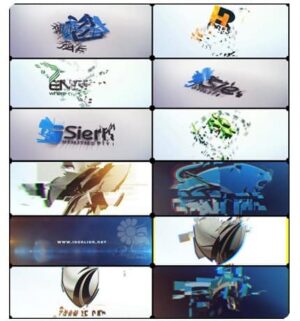 AE VideoHive Cards Corporate And Glitch Transforming Logo